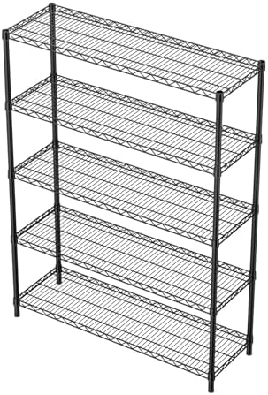 Golpart 5Tier Adjustable Storage Shelves Metal Wire Shelving Standing Shelf - Image 4