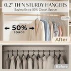 SMARTOR Plastic Hangers 100 Pack - Thin Hangers for Space Saving - Gray - Image 3
