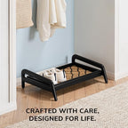 Anji Mountain Heavy Duty Waterproof Wooden Shoe Storage Mat Organizer/Boot Storage Tray Multi Use for Entryway with Coir, Tan and Black Trellis Insert, 1 Tier, Fits 2 Pair (26.5" Wide) - Image 5