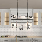 Hexagon Ceiling Pot Rack Hanging Pan Rack Hanging with 15 Hooks - Image 6