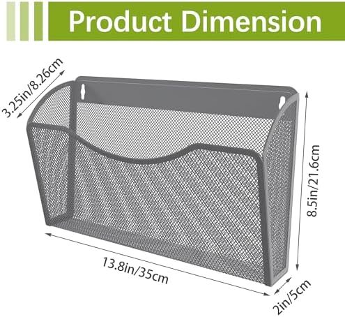 EasyPAG 6 Pack Wall File Organizer, Metal Mesh Hanging File Folder Holder for Letter/A4 Size Folders, Vertical Wall Mount Mail Sorter for Office Paperwork, Classroom, Silver - Image 4