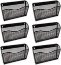 YBM HOME Mesh Wall Mount File Organizer Holder for Home and Office, Single Pocket Hanging File Holder for Folders, Documents, Letters, and Magazines, Black 6 Pack by YBMHome