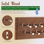 TreeHouse London Tie Rack Organizer – Holds 40 Large Ties – Solid Wood & Sturdy Metal Storage Holder for Closet – Wall Mounted Tie Display Hanger for Wall, Bedroom - (Walnut Tie Rack) 16" L X 4.25" H - Image 2