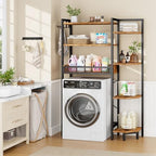 K1 Heavy Duty 7-Tier Over The Toilet Storage（With Basket and Paper Hook）Freestanding Above Toilet Shelf with Adjustable Feet，Space Saver Bathroom Shelves 9.3"D x 33.5"W x 63.8"H，Rustic Brown - Image 2