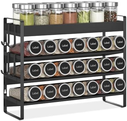 EsLuker.ly Spice Seasoning Rack Organizer Kitchen Countertop, 4 Tier Bamboo by EsLukerly