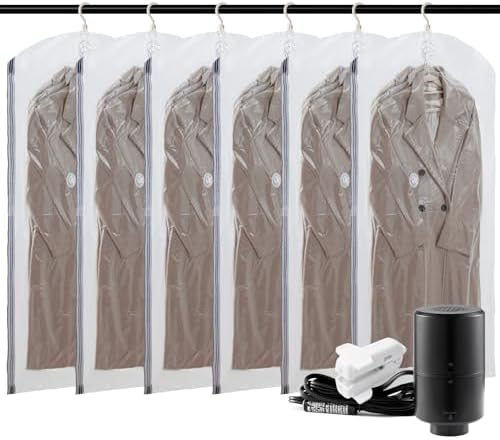 TAILI Hanging Vacuum Storage Bags for Clothes Space Saver 6 Long with Pump by TAILI