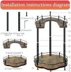 2 Tier Lazy Susan Organizer,2-Tier Spinning Spice Rack with Stable Carousel Base & 4 Height Settings for Cupboard Kitchen Countertop Dining Table Cupboard (Petal Shape) - Image 4