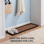 Anji Mountain Heavy Duty Waterproof Rubber Shoe Storage Mat Organizer/Boot Storage Multi Use for Entryway with Coir, Tan and Black Tribal Insert, Fits 4 Pair (46.5" Wide) - Image 5