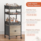 Makeup Organizer, Large Skincare Organizers, Make Up Organizers for Vanity, Makeup Storage Cosmetic Organizer with Drawer, Bathroom Vanity Organizer Makeup Holder Cart for Skin Care Hair Tool Beauty - Image 3