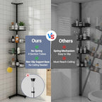 Standing Shower Caddy Corner, 4-Tier Adjustable Height Bathroom Organizer, 6-Section Pole, Sturdy Floor Standing Shelf for Shower – No Drilling, No Spring Tension - Image 2