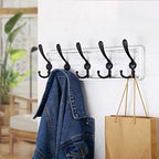 SKOLOO Rustic Wall Mounted Coat Rack: 16" Stud Spacing, Pine Real Wood Plank Wall Coat Rack with 5 Triple Hooks, Farmhouse Coat Hanger Wall Mount for Hanging Backpack Jacket Coat Hat - Image 3