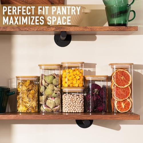 D2scrma 22oz/37oz/50oz Square Glass Storage Containers with Lids 6-Pack - Image 5