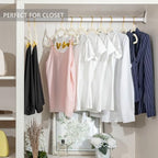 MIZGI Premium Velvet Pants Hangers with Adjustable Clips (Pack of 30) Slim Skirt Hangers- Non Slip Felt Outfit Dress Hangers Ivory - Gold Hooks,Space Saving Shirt Clothes Hangers - Image 4