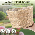 AceOrbit 12 Pcs Wicker Plant Basket Bulk with Liners Woven Planter Baskets Bulk for Indoor Outdoor Seagrass Plants Woven Wicker Baskets for Flower Pots Cover and Room Decor (Mixed Size,Rustic) - Image 6