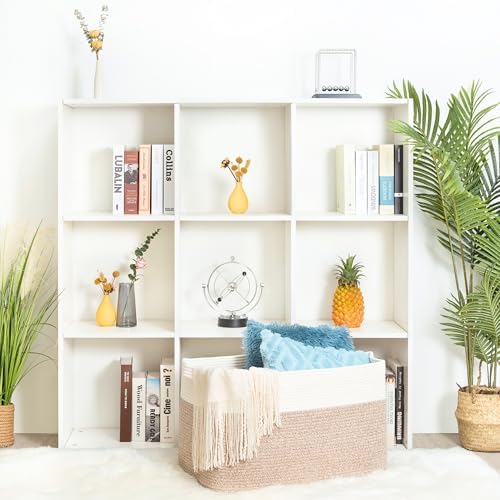 MINTWOOD Design 22in Extra Large Blanket Basket Holder Living Room, Rectangle Rope Woven Storage Basket with Handles for Laundry, Pool Towels, and Shoes, Dog Toy Organizer Bin Box, Light Brown - Image 4
