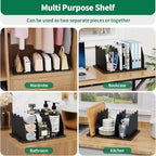 SPACEKEEPER Shelf Divider for Closet,2 Pcs Adjustable Purse Organizer,Black - Image 3
