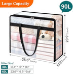 TasticTotes 6 Pack Clear Storage Bags for Comforter, Clothes & Bedding, 90L - Image 2