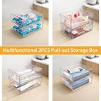 3Pcs Extra Large Laundry Room Organization and Storage, Stackable Storage Drawers, Trash Bag Holder Under Sink, Garbage Bag Dispenser Roll Holder for Vanity, Bathroom,Cabinet,Desk Organization - Image 5