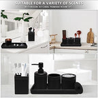 XLHOMO Resin Matte Black Bathroom Accessories Set 5 Pcs, Lotion Soap Dispenser, Toothbrush Holder, Bathroom Tumbler, Qtip Holder and Vanity Tray, Bathroom Countertop Organizer Set for Home Apartment - Image 6