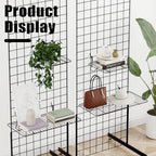 11.8" L x 7.8" D x 5.7" H - 6 Pcs Hanging Straight Shelves, Black Wire Hanging Storage Straight Racks, Organizers for Grid Walls, Slat Walls and Pegboards - Image 4
