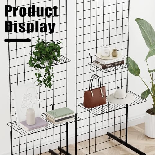 11.8" L x 7.8" D x 5.7" H - 6 Pcs Hanging Straight Shelves, Black Wire Hanging Storage Straight Racks, Organizers for Grid Walls, Slat Walls and Pegboards - Image 4