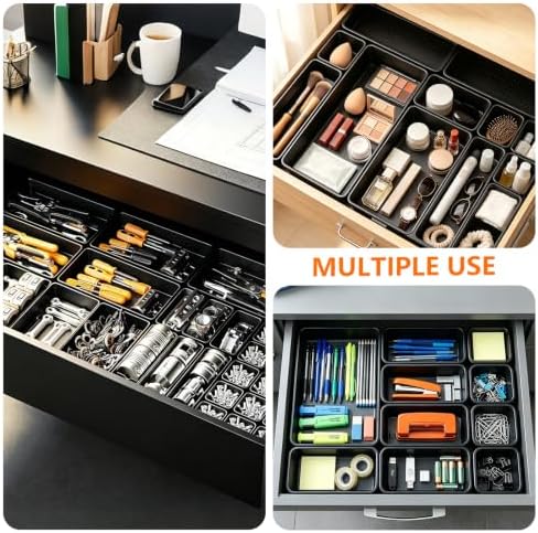 UPGRADED 6 SIZE & 62 PCS Tool Box Organizer Desk Drawer Organizer Tray Set - Image 6