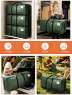 SWEET DOLPHIN 12 Pack 200LB Heavy-Duty Moving Bags with Wrap-Around Handles, Extra Large Storage Totes for Space Saving, Clothes Storage Bags, College Dorm Essentials, Green, 24 Gal - Image 6