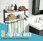 VOTZAAQ Black Towel Racks for Bathroom, Stainless Steel, 24 Inch - Image 6