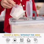 Shazo 2 PC (11L | 372 oz) Flour Sugar Storage Containers with Spout Lid & Easy Carry Handle - BPA Free Extra Large Airtight Food Storage Containers with Lids - Rice Canisters Sets for Kitchen & Pantry - Image 6