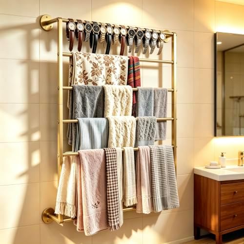 7 Tier Scarf Display Rack Tie Hijab Ribbon Organizer Gift Wrap Paper Holder - Image 3