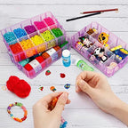 7 Layers Stackable Storage Container, 70 Adjustable Compartments (Purple) Stackable Storage Container, Perfect for Kids Toys, Art Crafts, Jewelry, Supplies, Mini Case & Letter Sticker Included - Image 5