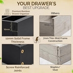 Bamboo Kitchen Utensil Drawer Organizer for Silverware | 100% Natural Expandable 14-20 Inch Kitchen Drawer Organizers for Utensils | Non-Slip Base | Screwed Joints for Long-Lasting Durability - Image 3