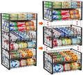 JKsmart 2-Tier Stackable Rack Organizer for Pantry, Adjustable Dispenser Holds Up to 88 Cans, Storage Holder for Various Ounces of Canned Drinks, Black, 3 Pack by JKsmart