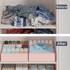 DIMJ Drawer Organizer Clothes Storage - 18 Pack Baby Dresser Organizer for Nursery, Foldable Closet Drawer Organizer Bins for Bedroom Organization, Fabric Storage Dividers for Socks, Underwears, Bras - Image 6