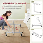 Tajsoon Clothing Rack Collapsible, Garment Clothes Rack Heavy Duty, Chrome - Image 4
