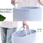 Blue Hamper Tall Woven Laundry Basket 80L Large - Image 5