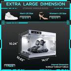 ANTBOX Shoe Organizer LED Smart Control,Auto-Shoe Boxes Clear Plastic Stackable for Sneaker Display Case and Collection Crate,Auto-Opening Shoe Storage Box (1pack) White - Image 5