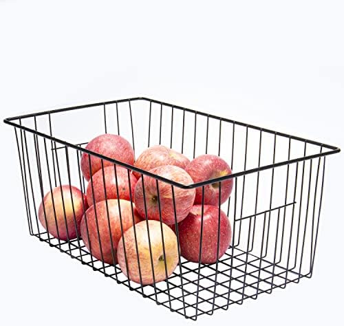 16inch Upright Freezer Organizer Baskets for 13-14,16-21 cu.ft Standup Freezer, Settle freezer chaos and reduce food waste effectively, Durable, Fully Use Space, Improve Air Circulate, Black, 2pcs - Image 3