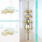 HapiRm Corner Shower Caddy Shelves - Shower Rack with Toothbrush Holder - Image 3
