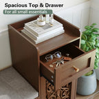 3More Vintage Carved Versatile Multi Layout Entryway Shoe Bench with Drawer - Image 6