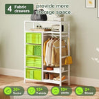 YOSHOOT 31.5" Dresser with Hanging Rack, Closet Dresser for Kids Bedroom - Image 4