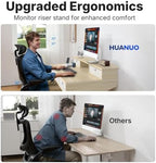 HUANUO 40 x 24 Inch Electric Standing Desk with 4 Drawers, Natural - Image 5