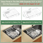MAJALiS White Expandable Dish Drying Rack Over Sink with Extra Drying Mat - Image 3