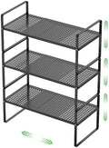 Expandable Storage Shelf, Stackable Organizer Rack, Black Large 3 PK by SOFRON