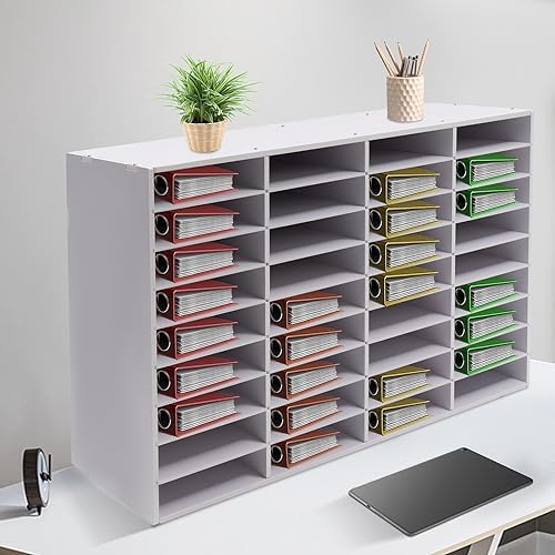 36-Slots File Organizer Box, Desktop File with Adjustable Shelves, Mailbox Paper Organizer for Office, Home, Classroom, Mailrooms Organization - Image 5