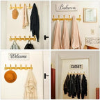Dseap Coat Rack Wall Mount 24 Inch, Heavy Duty 12-Gauge Base vs Flimsy 1mm, Double-Thick Solid Anti-Snap Hooks, Stainless Steel 6-Hook Hanger Organizer for Clothes Hat Closet Entryway, Gold - Image 6