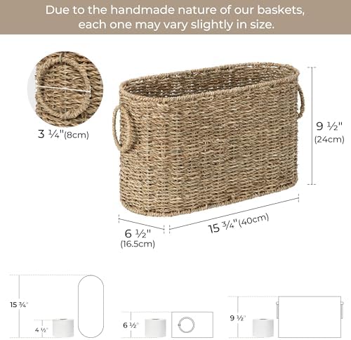 StorageWorks Wicker Toilet Paper Storage Basket, Natural Seagrass - Image 2