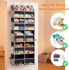 Over the Door Organizer 5 Tiers, Extra Large Behind Door Storage of 10 Compartments, 80 lbs Weight Capacity Hanging Storage Organizer with Clear Window Kids Toys, Shoes, Diapers, Room storage - Image 5