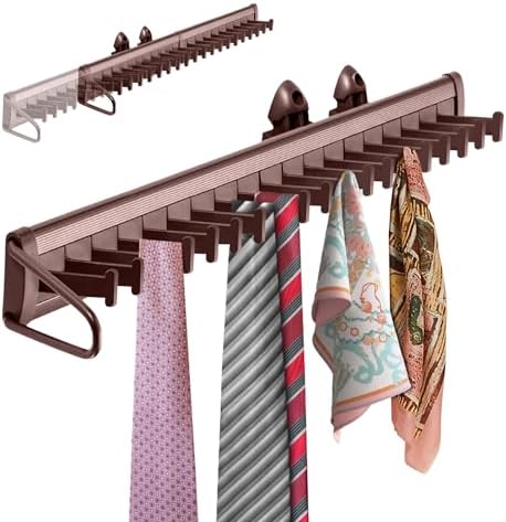 Sliding Tie Rack Hanger for Closet, 20 Tie Pull Out Belt Rack Organizer by xiiw
