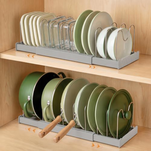 2 Pack Expandable Pot Lid Organizers with 10 Adjustable Dividers by Unknown